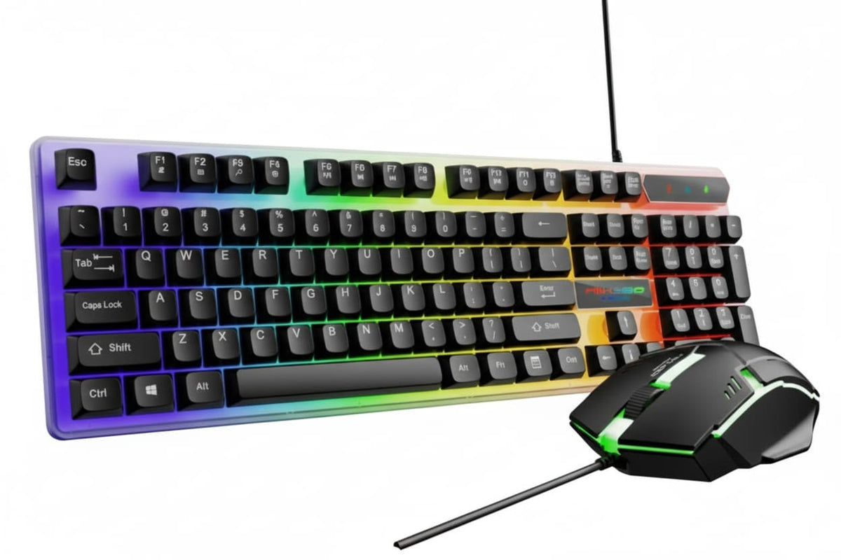 Mikusu Wired RGB Keyboard and Mouse Combo with rainbow backlight