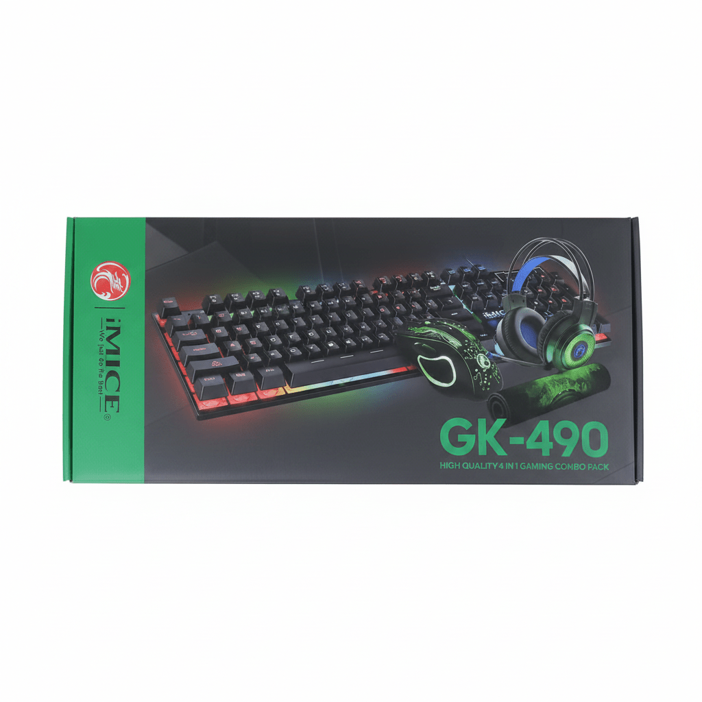 iMICE GK-490 gaming combo box on white background