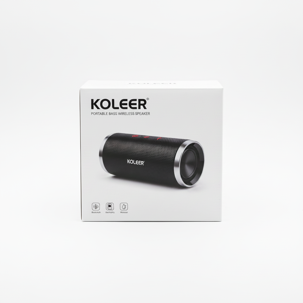 KOLEER Portable Bass Wireless Speaker box on white background