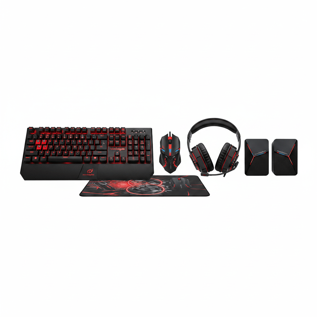 MicroKingdom GM505 5-in-1 gaming combo full set without box on white background