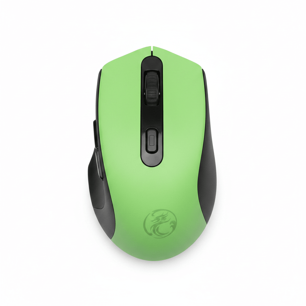 iMICE G-1800 green wireless mouse without box on white background