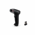 Wireless barcode scanner with USB dongle on white background