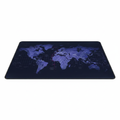 Large gaming mouse pad with world map design on white background