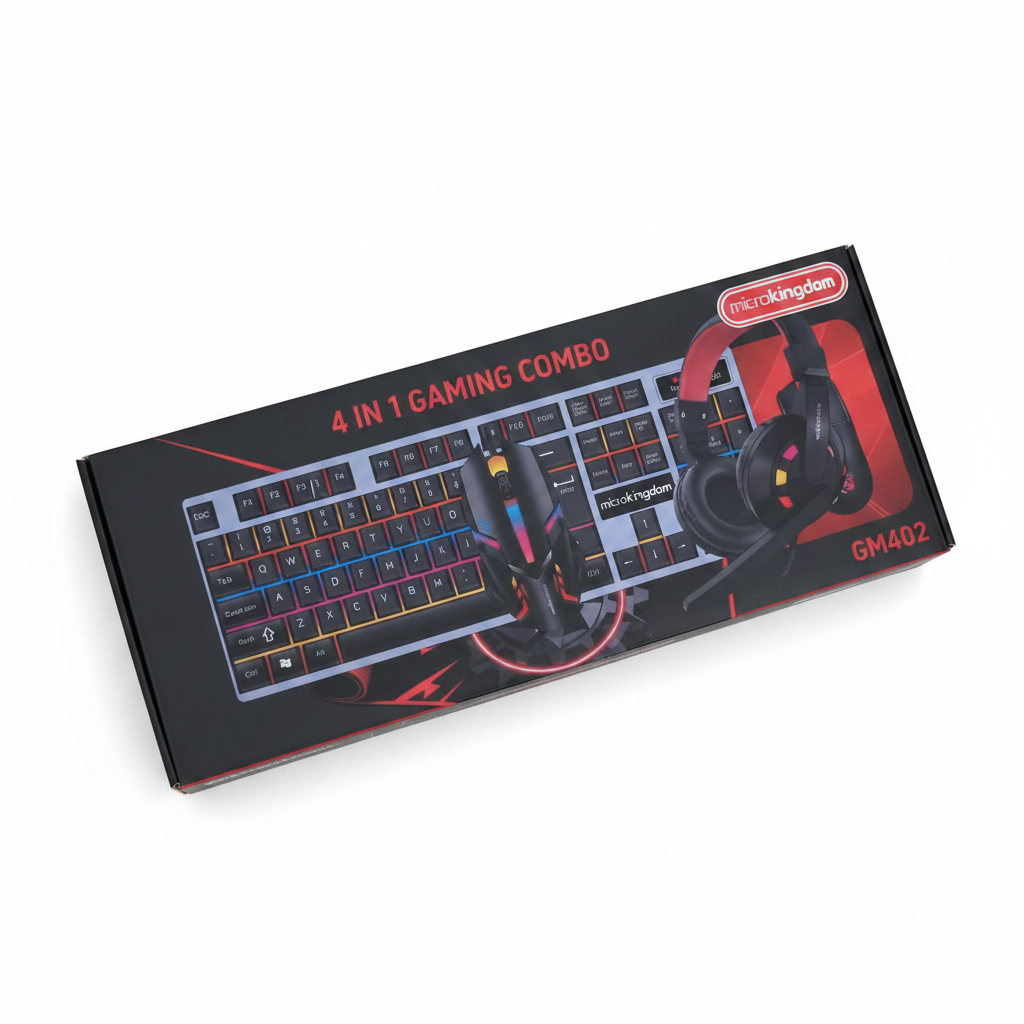 MicroKingdom GM402 gaming combo box on white background