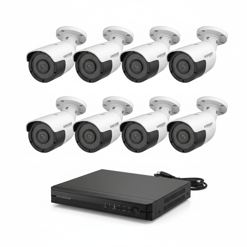 CCTV 8-camera security system kit without box on white background